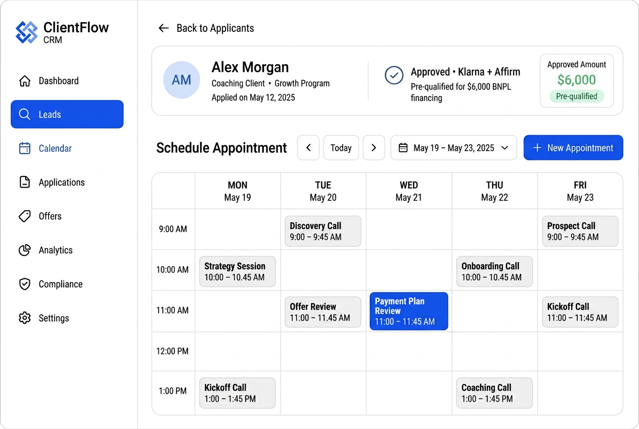 Calendar booking after qualification